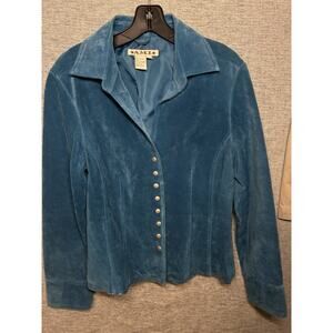 Vintage AMI Women's Med Blue Leather Lined Western Jacket Blazer Festival